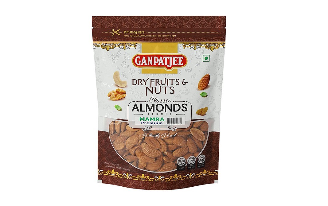 Ganpatjee Almonds Kernel Mamra    Pack  500 grams